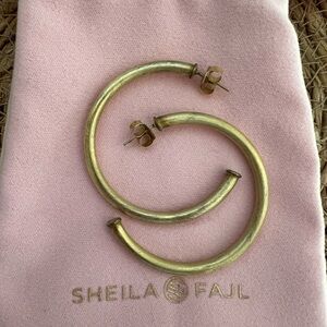 Sheila Fajl Gold Medium Hoop Earrings